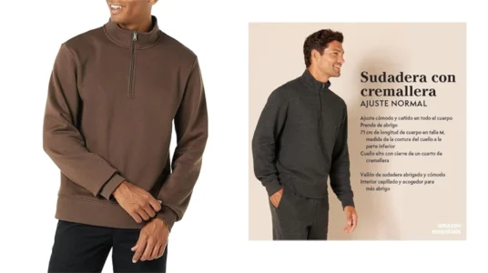 sudadera Amazon Essentials Half Zip de forro polar para hombre