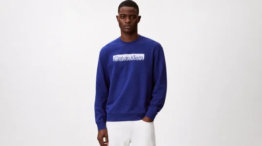 Sudadera Calvin Klein Sportswear Graphic para hombre con cuello redondo en azul
