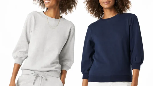 sudadera de felpa Amazon Essentials con manga 3 4