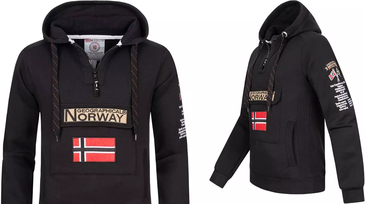 Sudadera Geographical Norway Gymclass negra barata