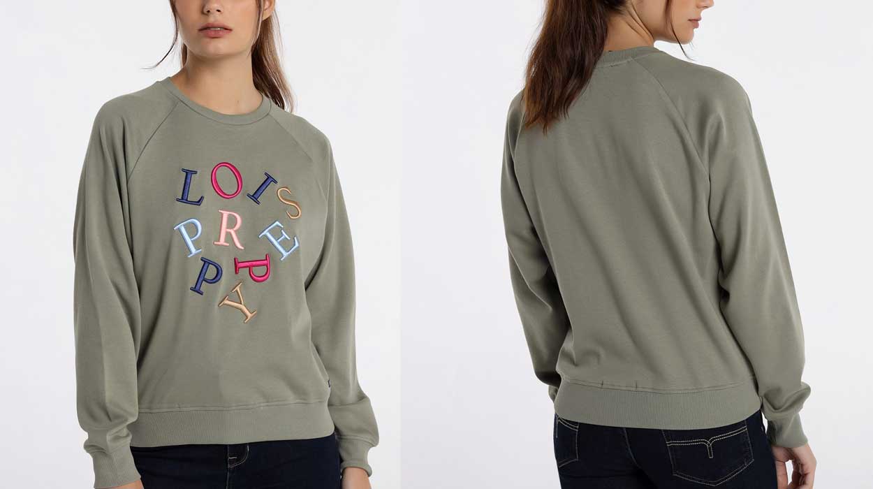 Sudadera Lois Jeans cuello caja barata