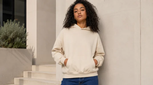 Sudadera con capucha para mujer Urban Classics, arena blanca, talla L
