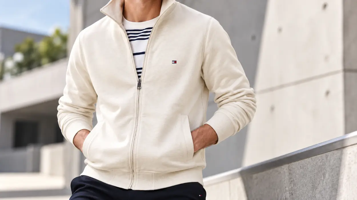 Sudadera Tommy Hilfiger Essential Fleece con cremallera y cuello alto para hombre