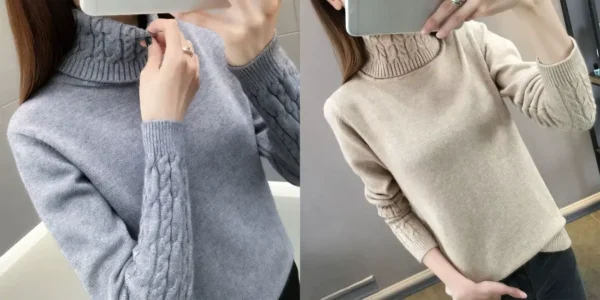 Suéter de cuello alto para mujer