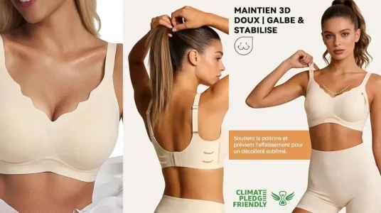 Sujetador Bresdk sin aros con ondas y efecto push-up para diario, cómodo y relleno