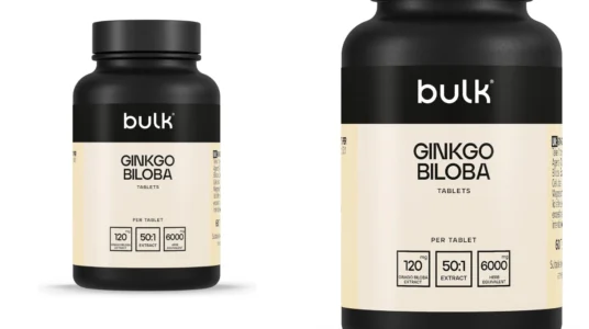 suplemento Bulk Ginkgo Biloba de 60 comprimidos