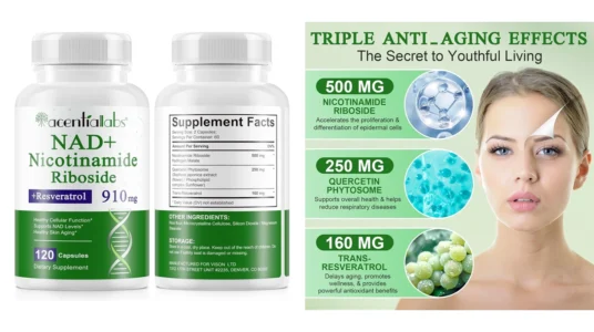 suplemento Nad+ Resveratrol de 120 cápsulas