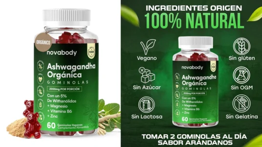 suplemento de gominolas de Ashwagandha 2000 mg