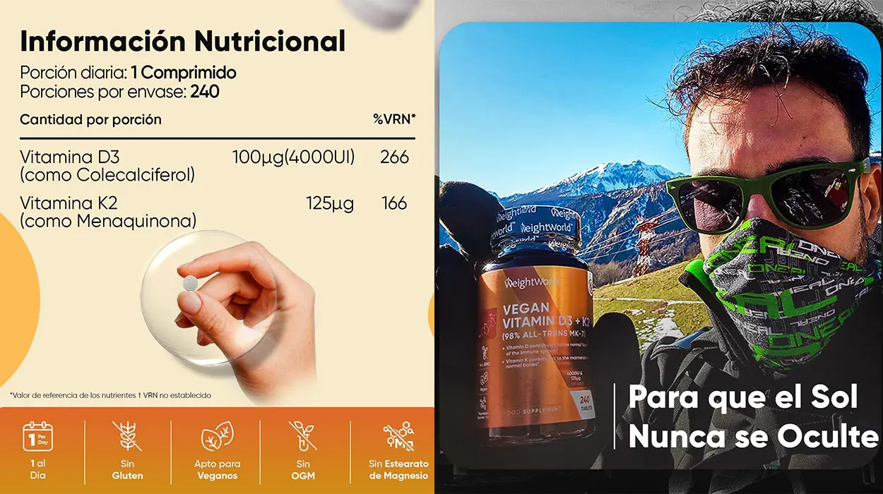 Suplemento WeightWorld de Vitamina D3 + K2 barato