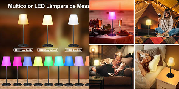 Suright lámpara mesa recargable oferta