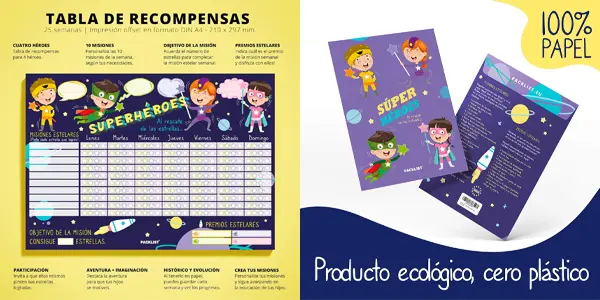 Tabla de recompensas PACKLIST para niños