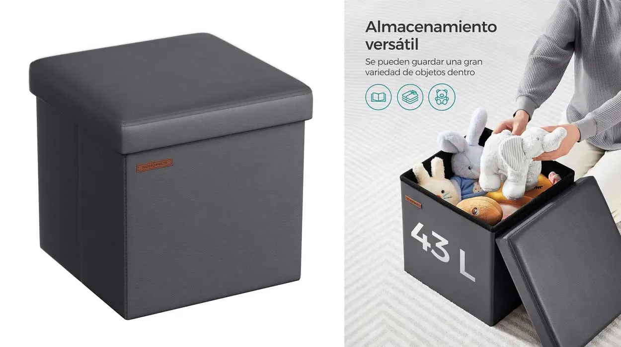taburete con almacenaje Songmics barato