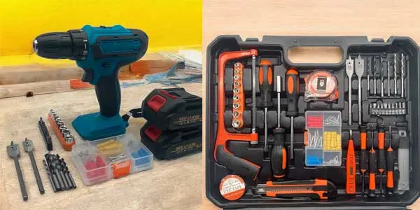 taladro atornillador con maletín de 100 accesorios oferta