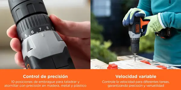 Taladro percutor Black & Decker de 18V