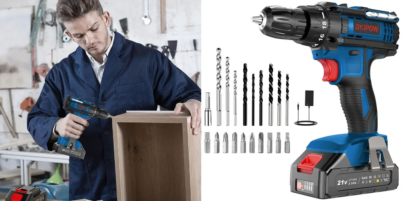 Taladro percutor DYJPOW a batería 21V