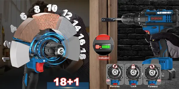 Taladro percutor DYJPOW a batería 21V