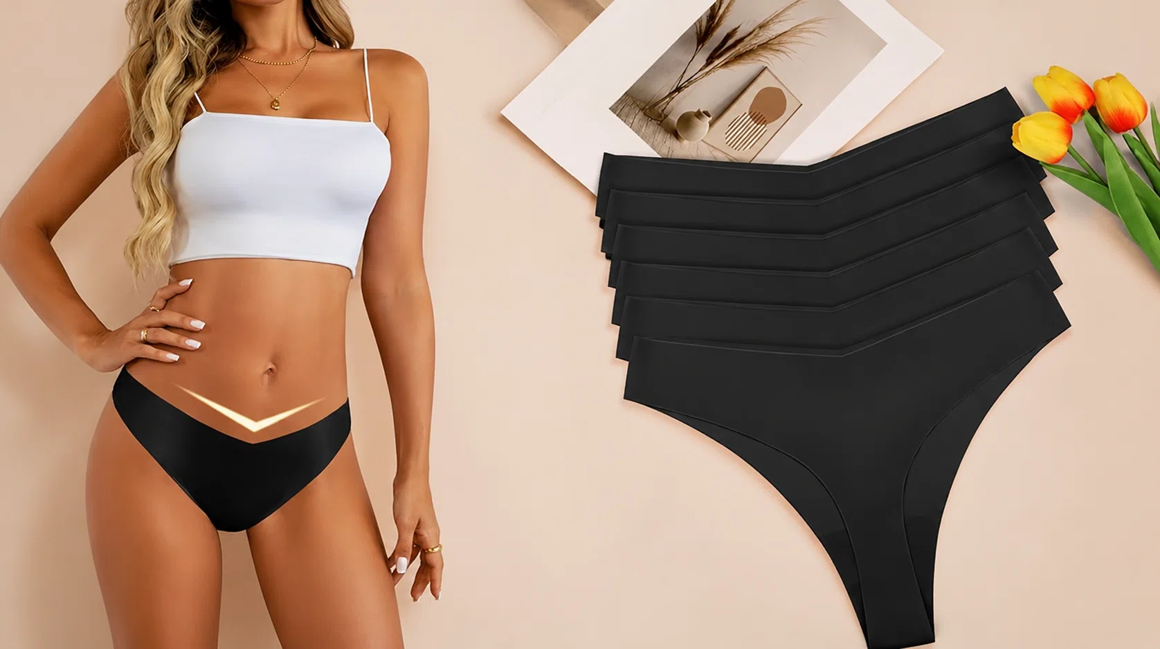 6 tangas sin costuras para mujer Memouniva