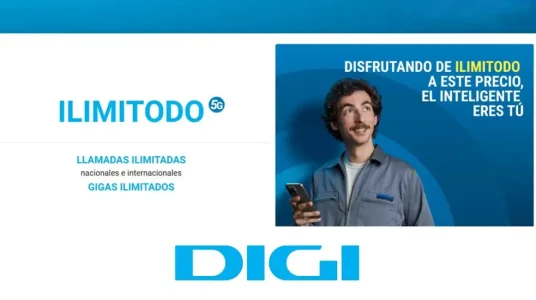 Móvil ILIMITODO de DIGI + Fibra 300 MB