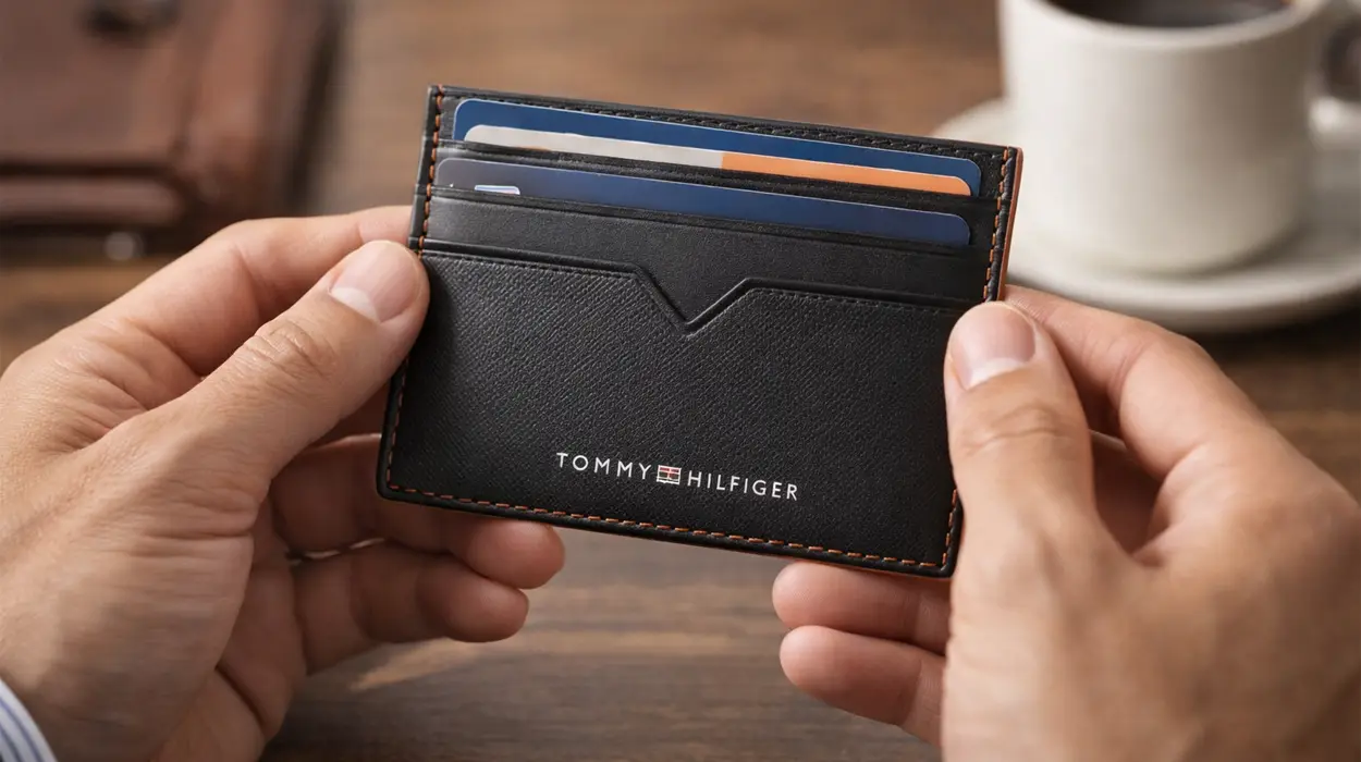Tarjetero de piel Tommy Hilfiger Edge Holder