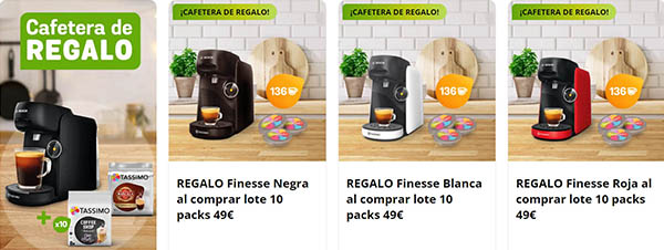 Tassimo cápsulas promoción cafetera regalo