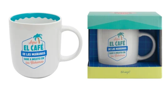 taza Mr.Wonderful “Aquí el café de las mañanas sabe a mojito en las Bahamas”