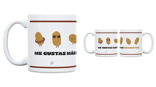 taza de regalo con mensaje “me gustas más que las croquetas”
