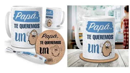Taza del día del padre Papá Te queremos mundohuevo