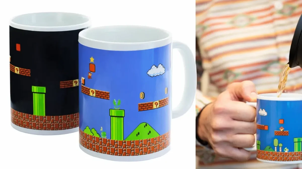 Anima tus mañanas con esta taza Mario Bros que cambia con las bebidas calientes