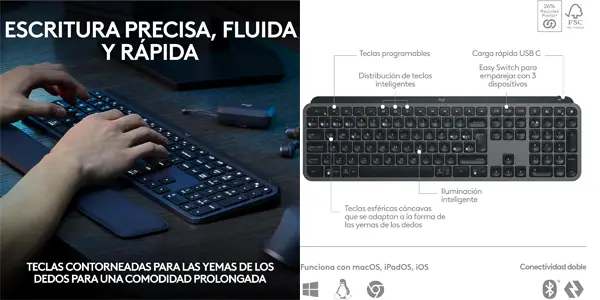 Teclado inalámbrico Logitech MX Keys S