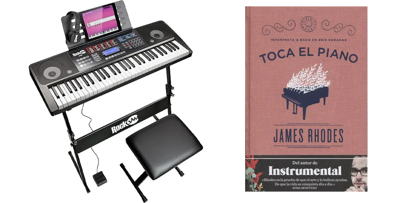 Teclado digital RockJam RJ761-SK + libro Toca el piano de James Rhodes