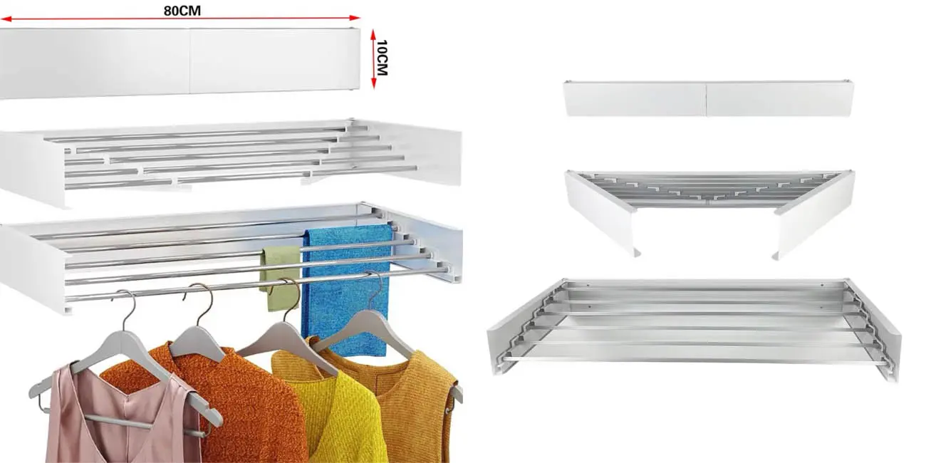 Tendedero plegable Mikomika retráctil