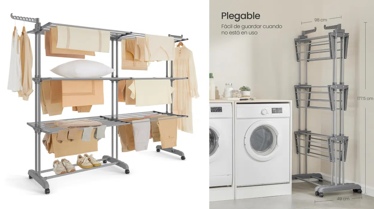 Tendedero plegable Songmics de 4 niveles