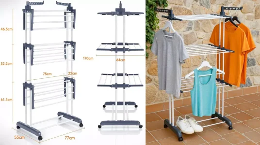 Tendedero plegable de 4 niveles T-Lovendo