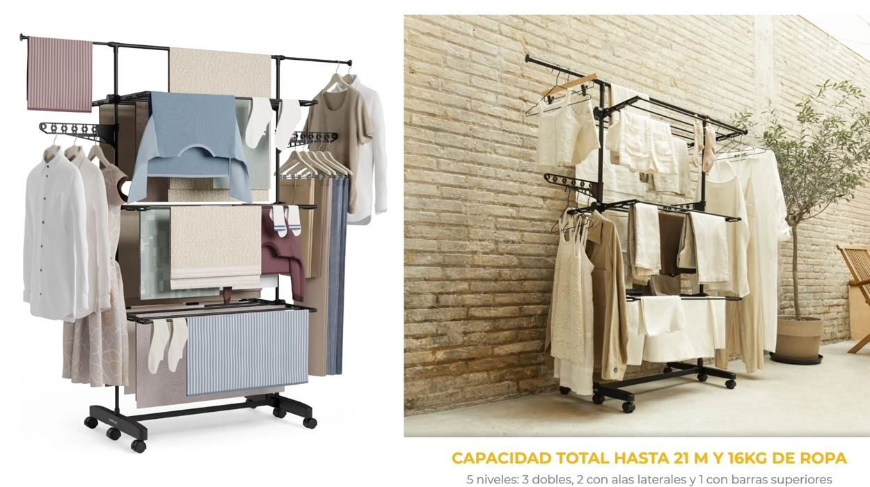 tendedero vertical plegable Newlux XXL Fold Care V60