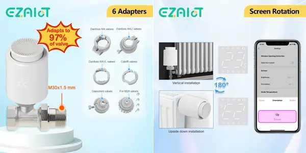 Termostato inteligente EZAIOT para radiador con Zigbee