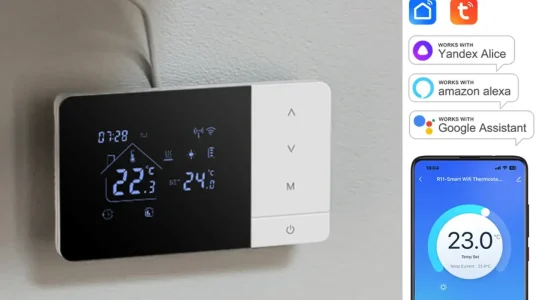 Termostato inteligente WiFi Tuya para calderas de gas, programable y compatible con Alexa y Google Home