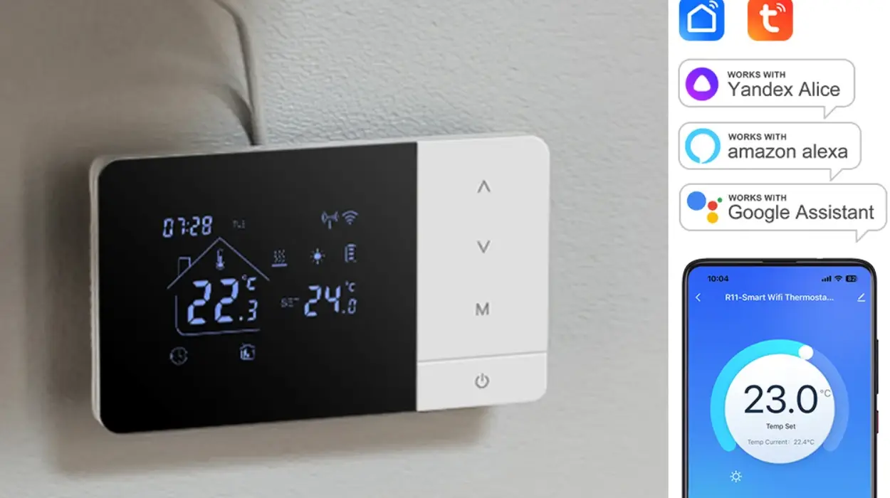 Termostato inteligente WiFi Tuya para calderas de gas, programable y compatible con Alexa y Google Home
