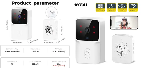 Timbre con vídeo inalámbrico EYE4U