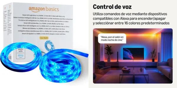 Tira LED inteligente Amazon Basics