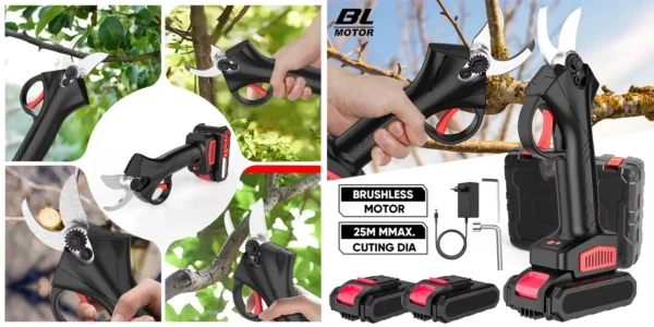 Tijeras de podar eléctricas de 1200W con 2 baterías