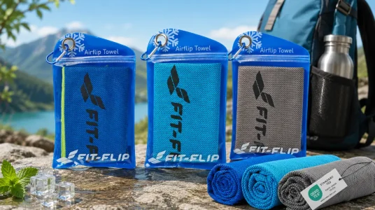 Toalla fría Fit-Flip en set de 3 unidades para senderismo y viajes