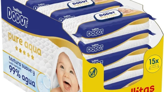 Dodot Pure Aqua Toallitas para bebé, 900 unidades con 99% agua