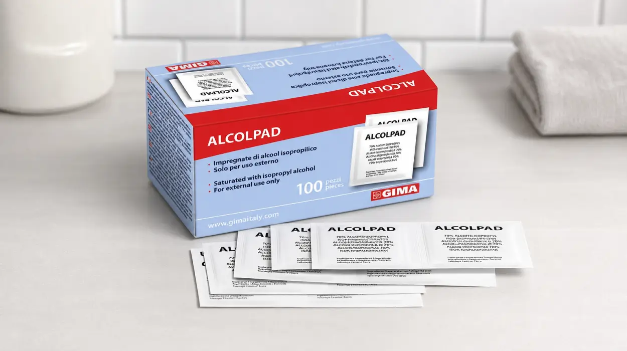 Pack x100 toallitas Gima Alcomed con alcohol isopropílico al 70% para la piel