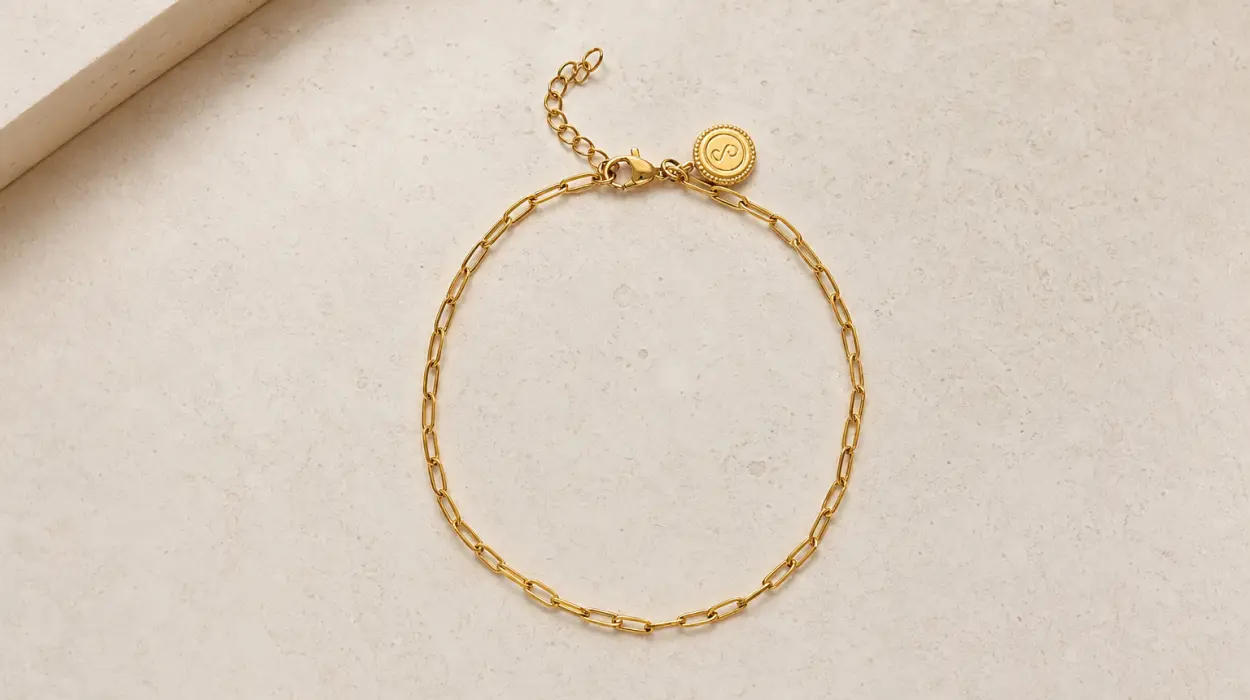 Tobillera Singularu Chic para mujer bañada en oro de 18 kt