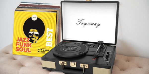 Tocadiscos portátil Trynnay con Bluetooth