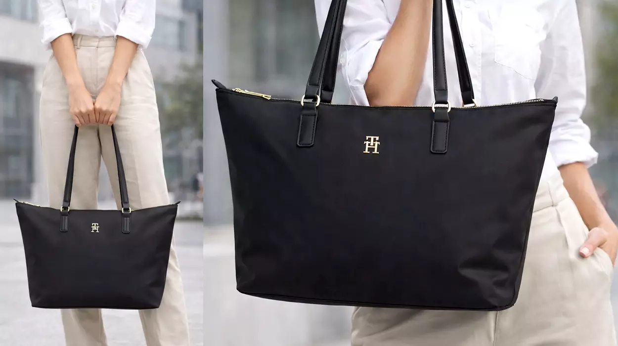 Bolso tote Tommy Hilfiger Poppy para mujer negro