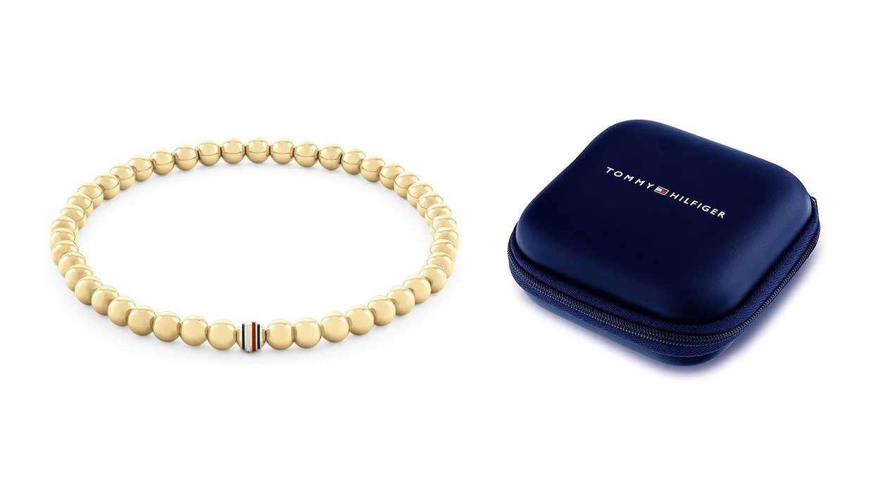 Tommy Hilfiger pulsera cuentas acero inoxidable barata