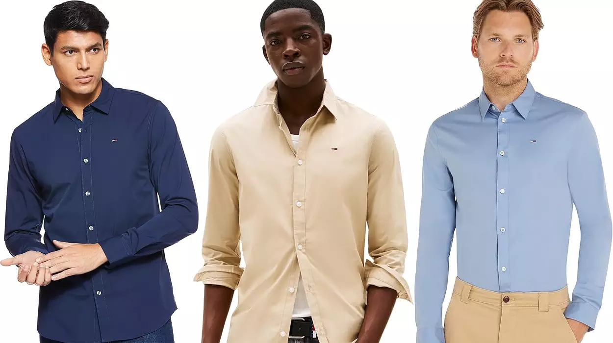 Camisa de manga larga Tommy Hilfinger Denim Original Stretch para hombre barata en Amazon