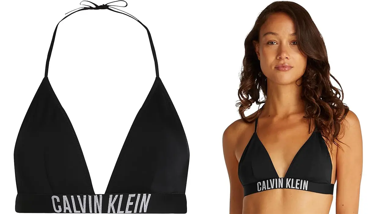 Top de bikini de triángulo Calvin Klein Intense Power para mujer barato