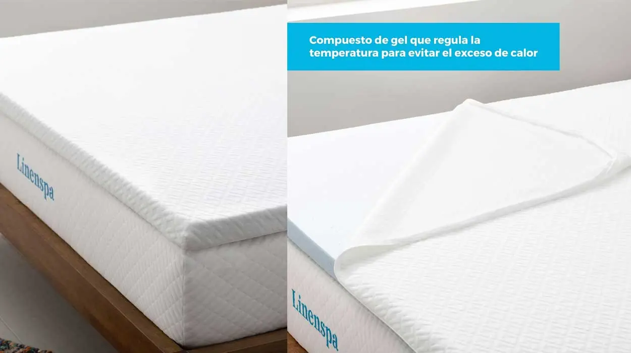 Topper de colchón viscoelástico Linenspa barato